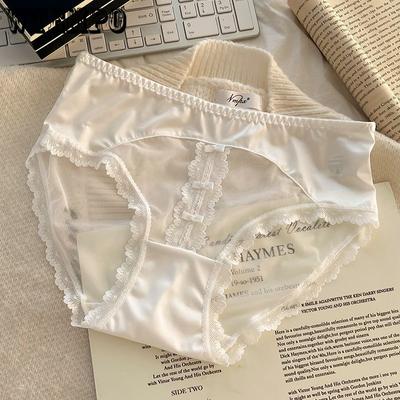 Женское кружевное нижнее белье больших размеров, сексуальное сетчатое нижнее белье, хлопковая ластовица, женские трусы-треугольники