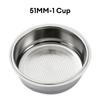304 Stainless Steel Coffee Filter Basket 51mm Single 1 Cup Double 2 Cup Bowl Filter Coffee Machine Replacement Accessories