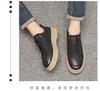 Stitching men's casual shoes, comfortable workwear shoes, versatile thick soled wear-resistant shoes, men's travel casual leather shoes