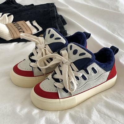 Осенние студенческие туфли, женские утолщенные туфли на плоской подошве с низким берцем, женская обувь с язычком, корейская повседневная обувь для скейтборда, женская обувь