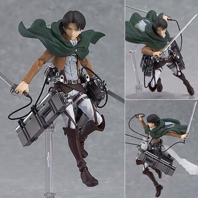 35cm Attack On Titan Anime Figure Levi Ackmen Action Figure Shingeki No Kyojin Ackmen Figurine Eren Mikasa Ackerman Figure Doll