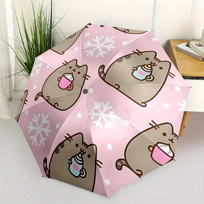 1pc Pusheen Winter Automatic Open/close, All-Season Portable Folding Cute Umbrella, Travel, Everyday, Formal Events056