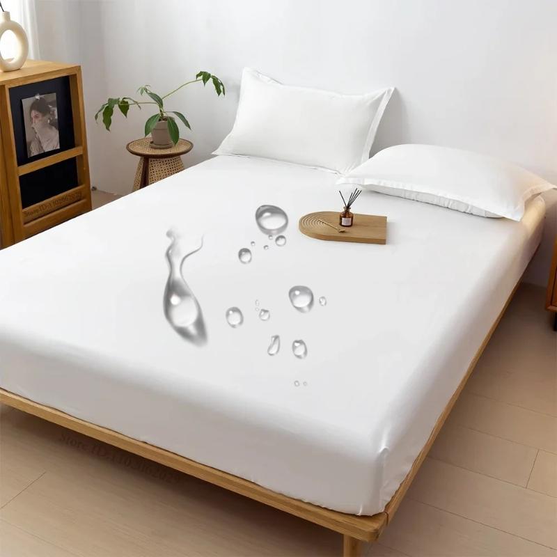 2025 Водонепроницаемый Наматрасник Простыня на резинке Матрас Покрывало Защитные Накладки Односпальный/Двуспальный/Кинг/Квинсайз Полный Размер Серый/Белый