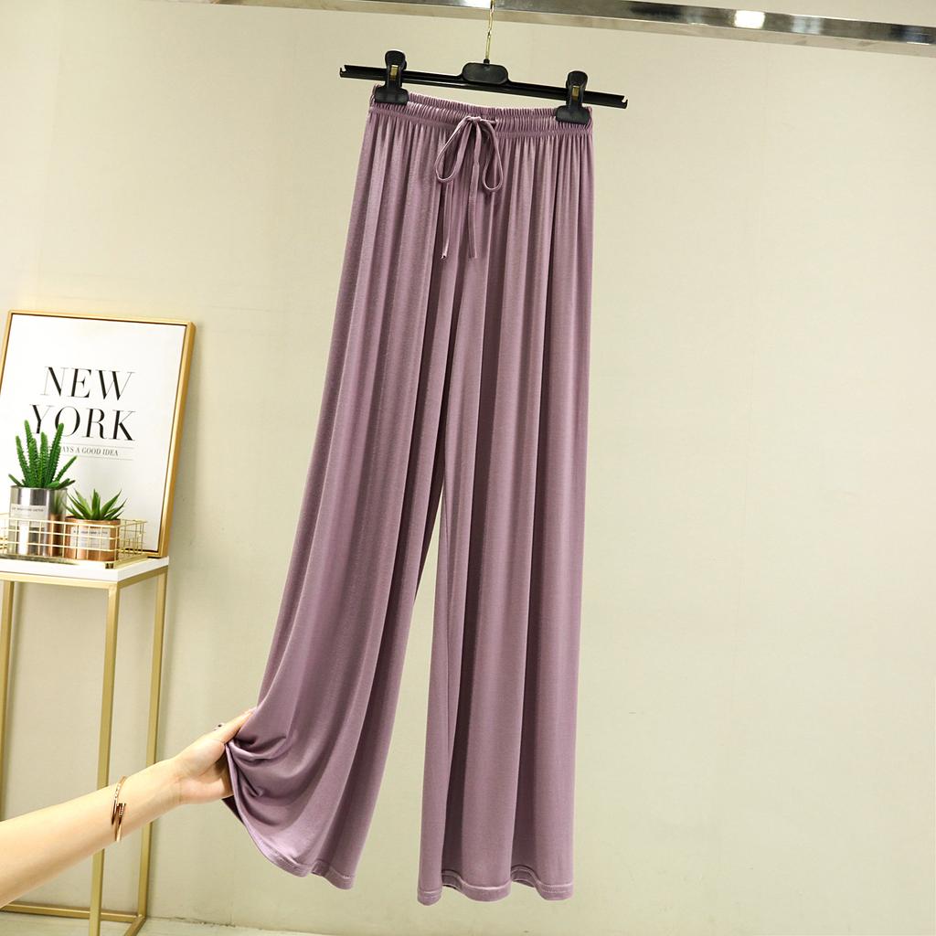 Однотонные брюки с высокой талией, весна-лето-осень, прямые, со шнуровкой, тонкие, для отдыха, с эластичной талией, свободные, повседневные, свободные брюки, повседневные, для занятий йогой и дома
