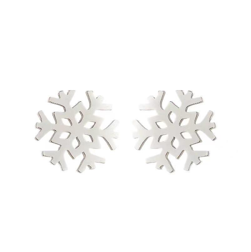 Стильные серьги-снежинки для женщин - Элегантный дизайн ледяного цветка, Компактный рождественский подарок, Модный аксессуар в корейском стиле