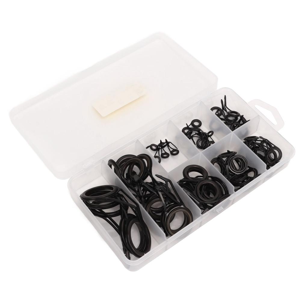 75 PCS Lure Fishing Rod Guide Ring Set Single Leg Stainless Steel Ceramic Guide Rings Fishing Gear