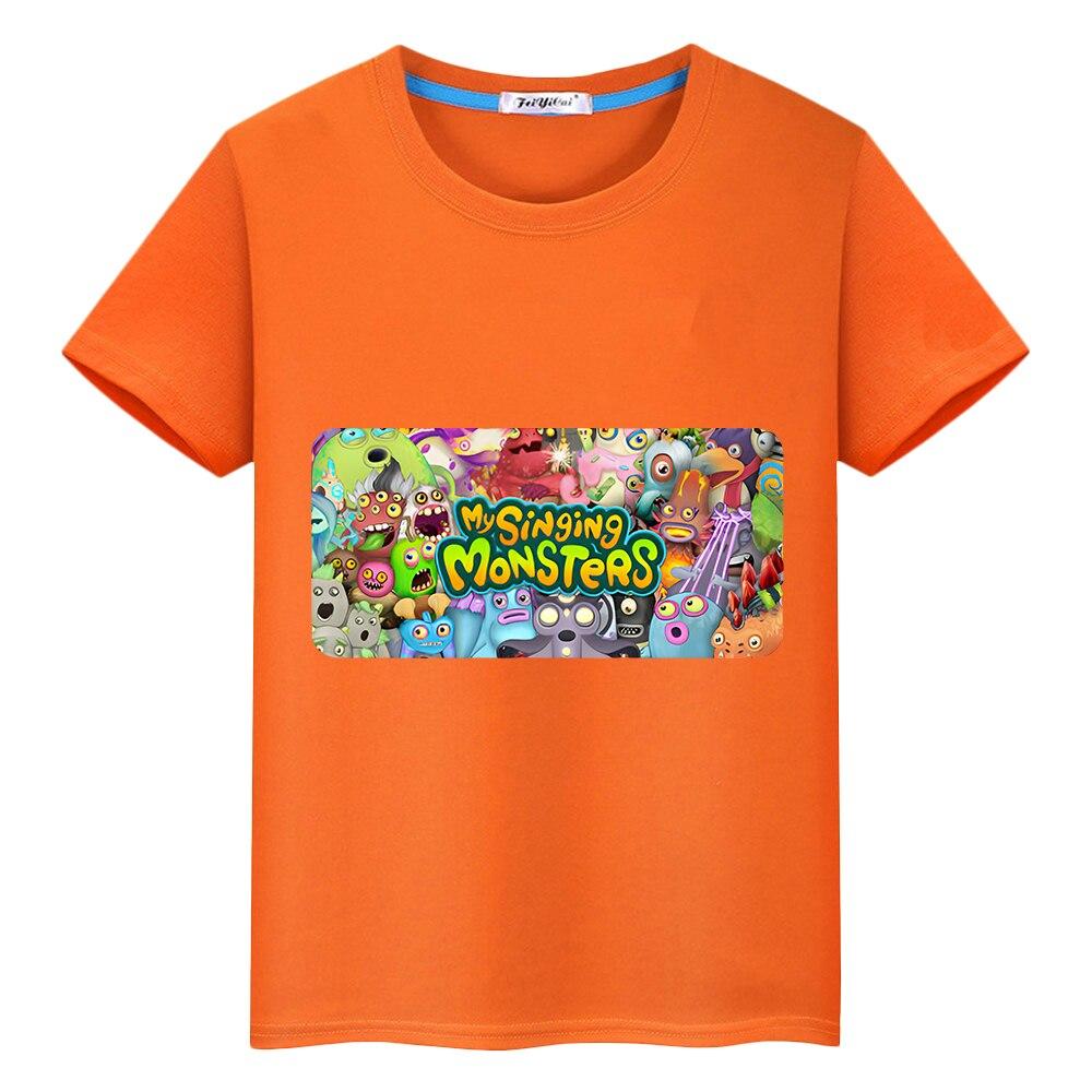 2023 детская футболка с принтом «My Singing Monsters», короткие топы, футболки с аниме y2k, цельная одежда для мальчиков и девочек, летняя детская одежда Kawaii