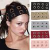 1PC Stretch Fabric Cool Headscarf Punk Face-Washing Headband Breathable Circular Cutout Design Metallic Multicolor