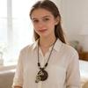 Деревянное ожерелье с подвеской в виде полых листьев, бохо-украшение, винтажное украшение на воротник, подарки