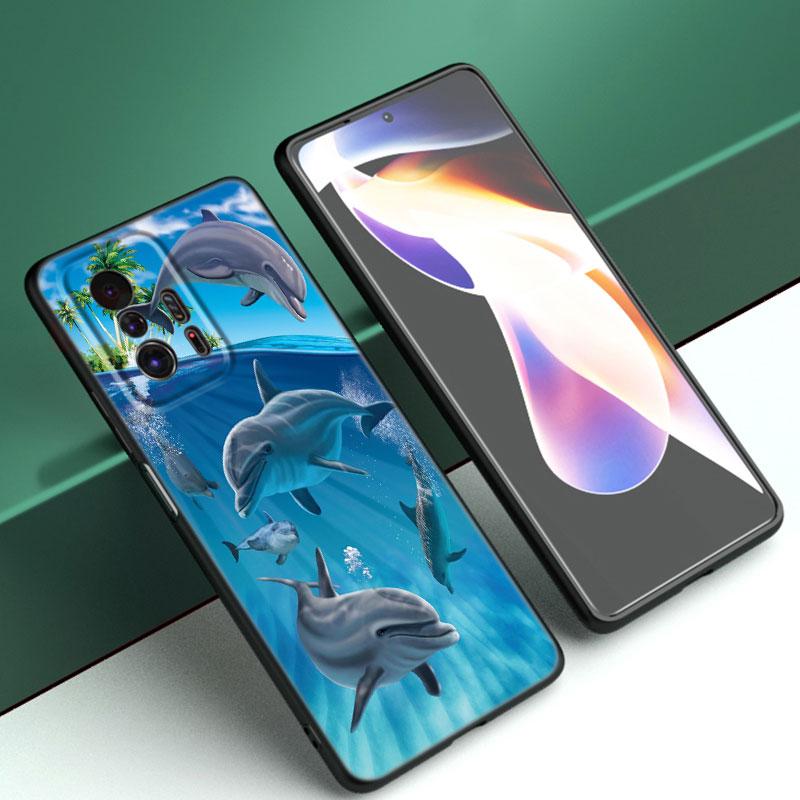 Чехол для телефона Ocean Golphin Dance Jumping для Xiaomi Mi A2 8 9 SE Note 10 10T 11 12 Lite 9T 11T 12S 12T Pro A3 6X 12X черный