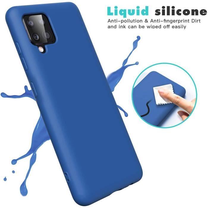 Case Cover Compatible with Samsung Galaxy A42 5G + [3 Pieces] Tempered Glass Screen Protector, [Ultra Thin] Soft Silicone Case