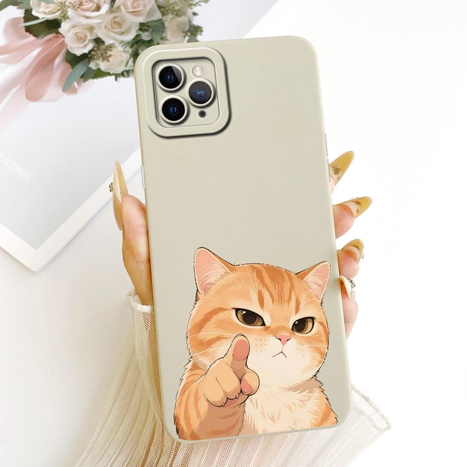 For iPhone 11 Pro Max Cute Cat Flower Cartoon Phone Case For iPhone11 11Pro 11ProMax Shockproof Soft Silicone Covers Bumpers