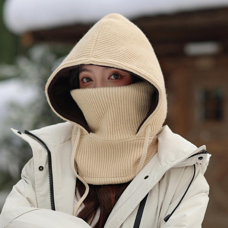 Hat Scarf One Piece Two Piece Warm Functional Hat Versatile Autumn and Winter New Windproof and Cold Hat Men and Women's Heads
