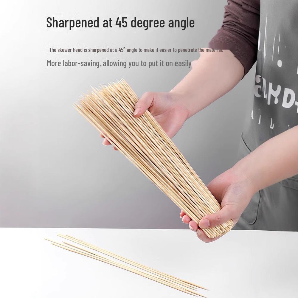 Бамбуковые шампуры Zibo: Одноразовые шампуры для барбекю, жареных сосисок, засахаренных боярышников и кислых блюд