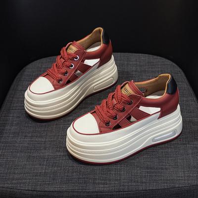 Женские туфли с толстым дном и покатым каблуком Маффин-хил. Женские туфли с внутренним увеличением высоты. Повседневная обувь.