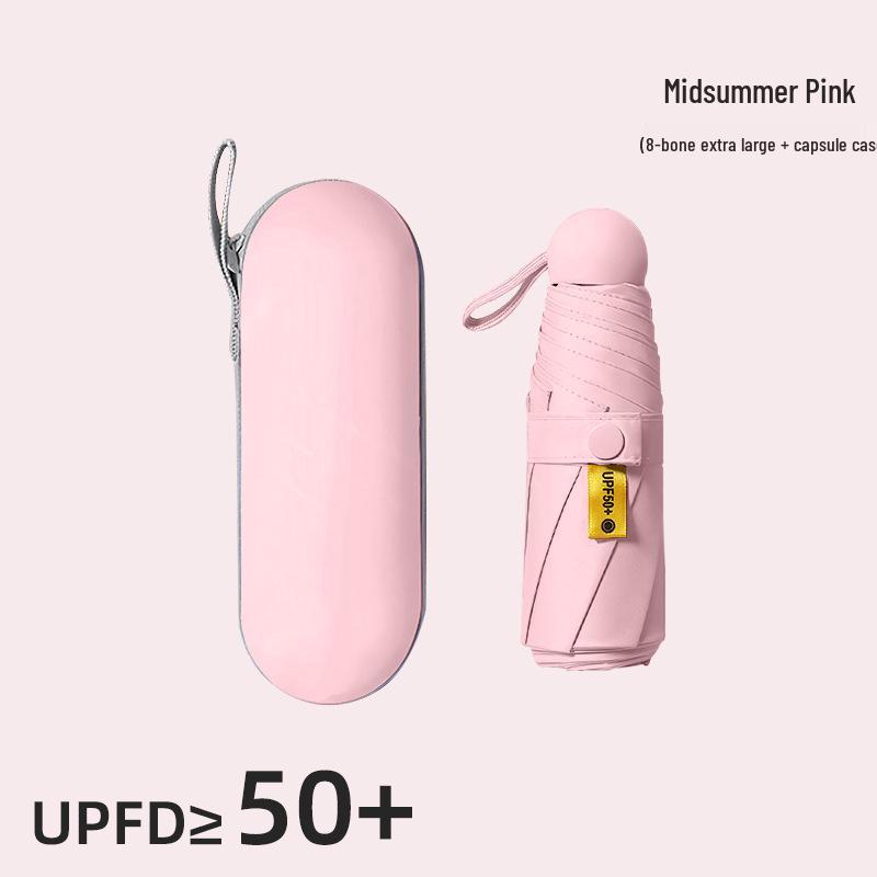 Компактный складной зонт с защитой от УФ-лучей и черной подкладкой