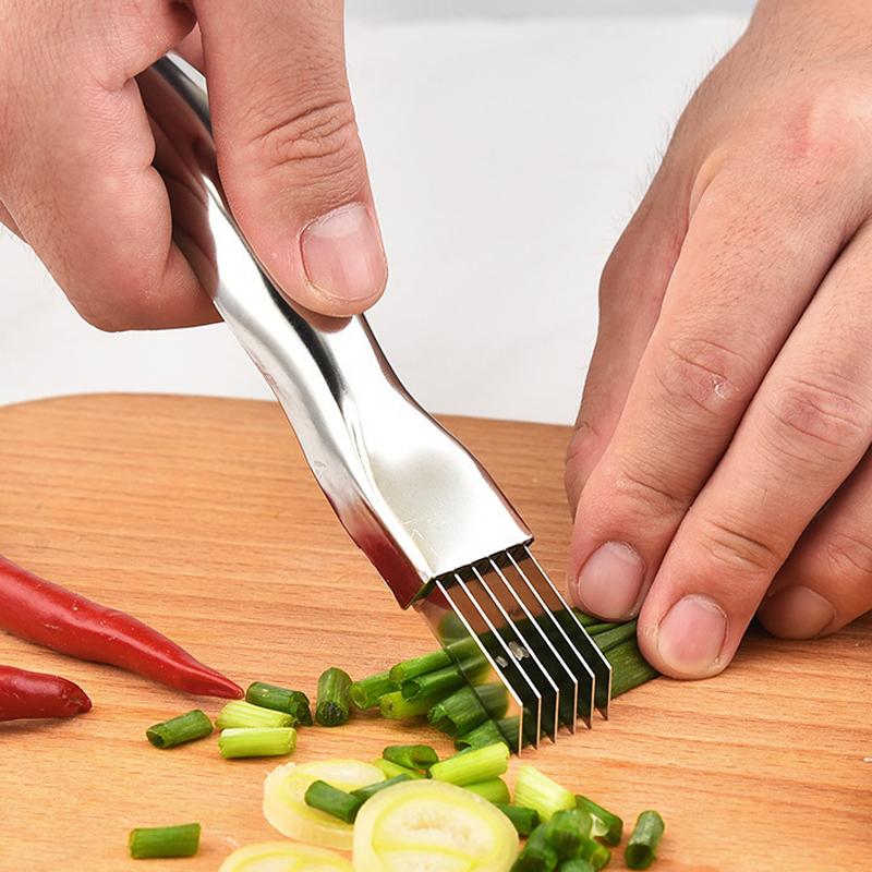 Kitchen Shred Silk The Knife, нож из нержавеющей стали для измельчения зеленого лука, изогнутая ручка, скоростной измельчитель зеленого лука