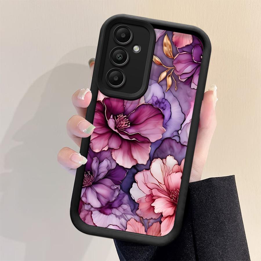 Чехол для Samsung Galaxy A34 A23 A12 A32 A56 A14 A33 A24 A13 A26 A22 A36 A16 Мягкий корпус Мраморный цветок