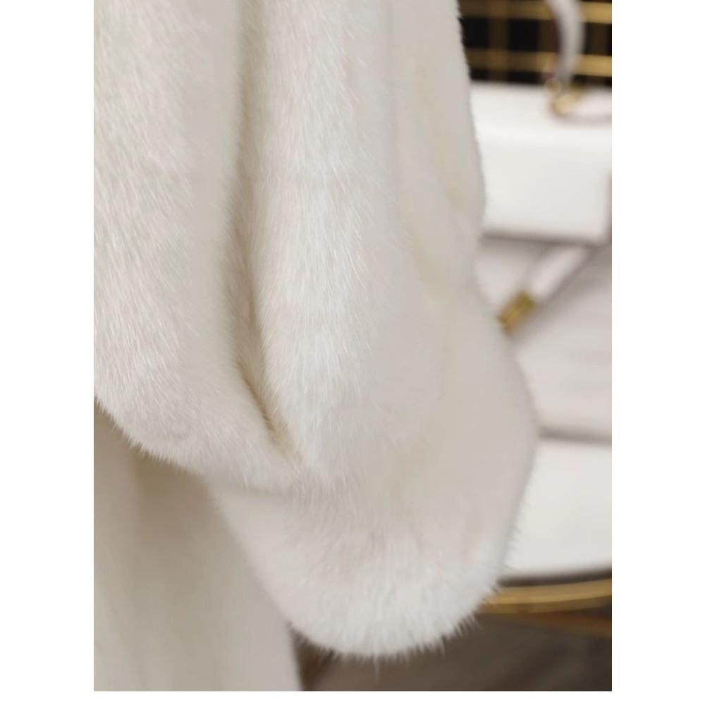 Новая высококачественная шуба из искусственного бархатного меха норки, женская длинная шуба с капюшоном, экологичная шуба