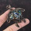 Медный кулон с мульти-бирюзой, кулон, обмотанный медной проволокой, ювелирные изделия из драгоценных камней, ручная работа, кулон в виде черепахи, украшения из медной проволоки, подарок для мамы