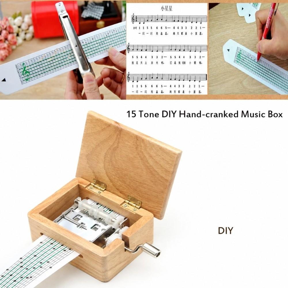 Hole Puncher DIY Music Box 15 Tone Small Musical Box Creative Wooden Music Box For Music Lovers