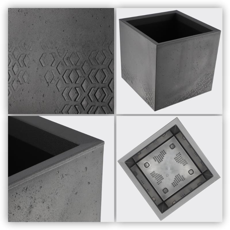 KADAX Doniczka Donica Na Kółkach Eko 40x40cm Czarna Na Kwiaty Rośliny Z Korkiem