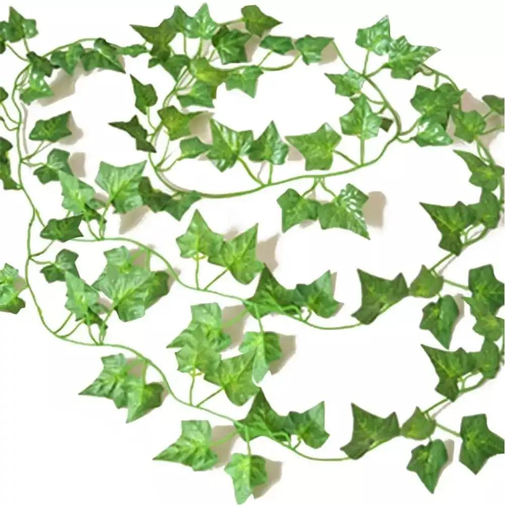 Artificial Green Ivy Leaf Rattan Creeper Leaves Vine Hanging Garland DIY Fake Flowers Plants for Garden Wedding Party Home Decor