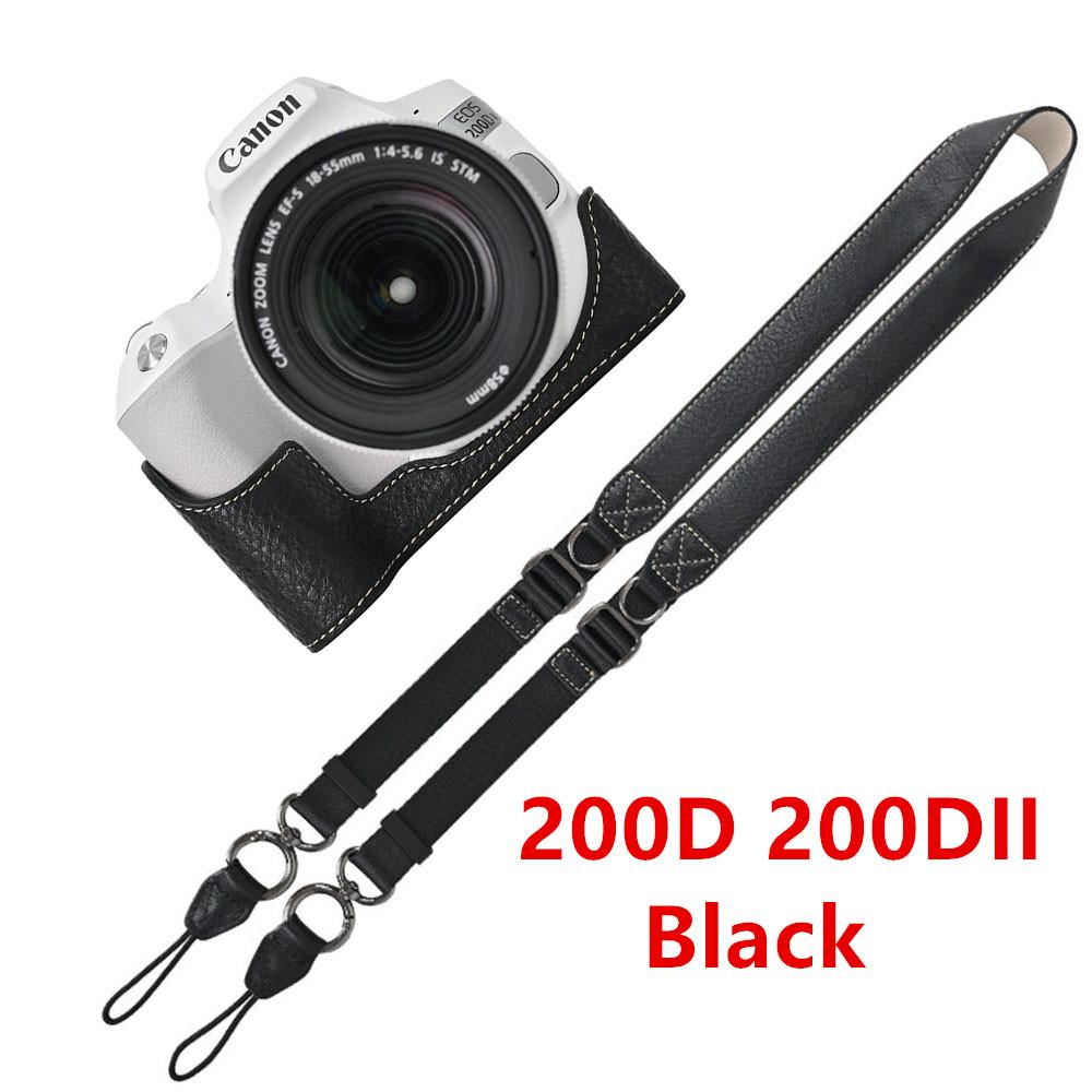 Получехол для камеры из ПУ кожи личи для Canon EOS R50V R50 R100 R8 R10 R5 R5II R6 R6II 200D 200DII SX70HS, чехол с плечевым ремнем