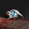 Новый индивидуальный дизайн женских колец с круглыми небесно-голубыми циркониями в стиле хип-хоп, крутые кольца, модные украшения для женщин