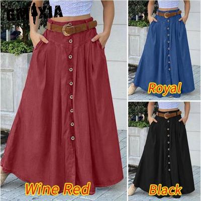 Женская Мода Повседневная Однотонная С Принтом Летняя Весенняя Юбка