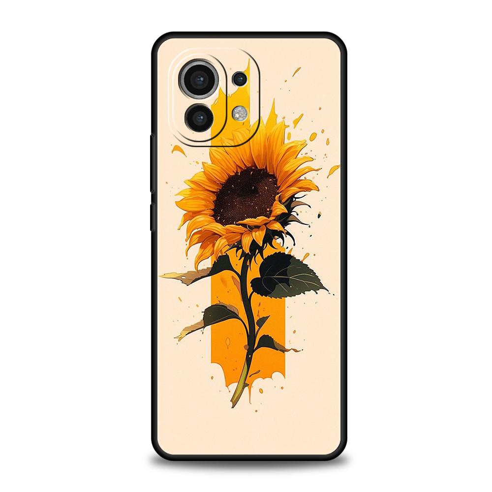 Чехол для телефона подсолнух для Xiaomi Mi 14 13 12 11 Ultra 13T 12T Poco C51 F3 F4 F5 X3 X4 NFC M3 Pro Lite 5G Силиконовый Чехол Сумка