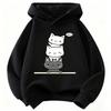 Stacked Hello Cartoon Kittens Print, Children Hoodie Kids Pullover Long Sleeve Cute Animal Casual Sweatshirt Top