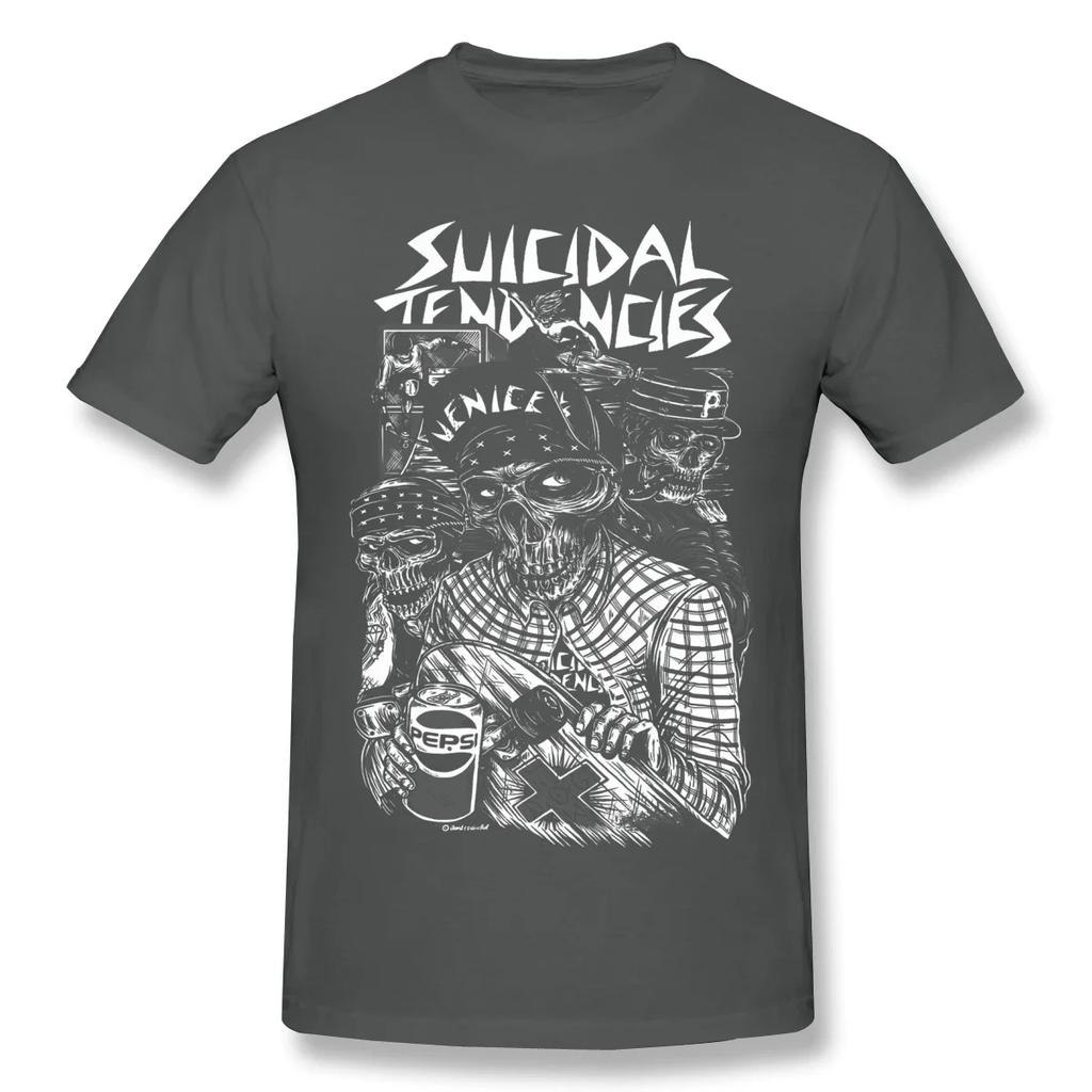 Suicidal Tendencies Print Cotton Funny T Shirts Punk Men Fashion Streetwear