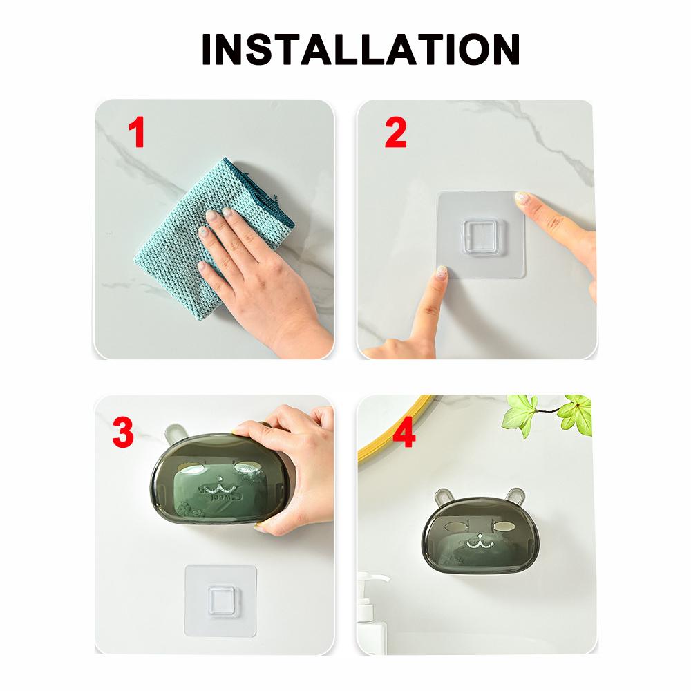 1 шт., коробка для мыла с крышкой, коробка для хранения мыла, неперфорированная настенная вешалка, бытовая коробка для туалетного дренажа, мыльница