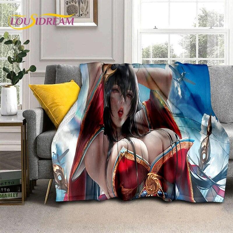 Аниме игровой персонаж, сексуальное кружевное одеяло для девочек, милое мультяшное одеяло, мягкое одеяло для дома, спальни, кровати, дивана, покрывало для пикника, детское одеяло