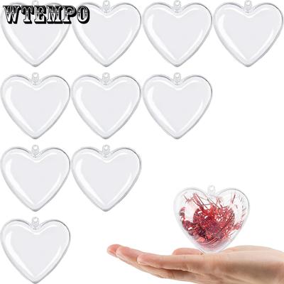 WTEMPO Прозрачные шары в форме сердца для заполнения, украшения, DIY поделки, милые пластиковые подвесные шары-орнаменты для свадьбы, рождественской елки, домашнего декора, подарки на день рождения