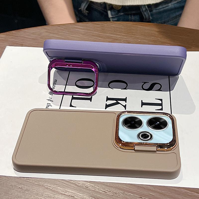 Подставка для камеры, однотонный мягкий чехол из ТПУ для Xiaomi Poco F6 X6 Pro M6 X5 Redmi Note 13 12 11 Pro 10, матовый противоударный защитный чехол для объектива телефона