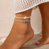 Ocean Wind Shell Starfish Beaded Anklet Foot Accessories, Beach Sequins Tassel Turtle Anklets