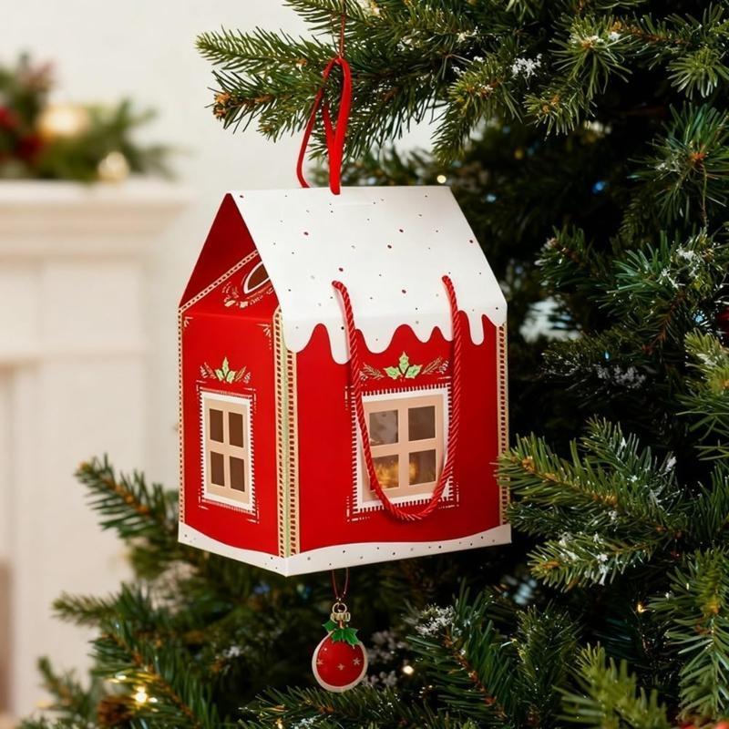 Handmade Christmas Cottage Paper Gift Box for Gift Elegant Holiday Homes Decoration Elegant Party Essential