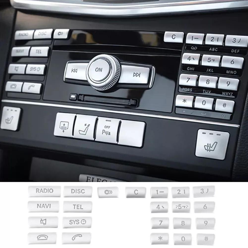 Protective Chrome Plating Switch Button Cover Trim for Benz CLS C218 E W212 22pcs for Enhanced Vehicle Aesthetic
