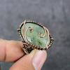 Prehnite Handmade Copper Wire Wrap Jewelry Ring Size 6.5 S6z56