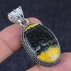Bumble Bee Jasper Gemstone Handmade 925 Sterling Silver Pendant 2.01" P5S11