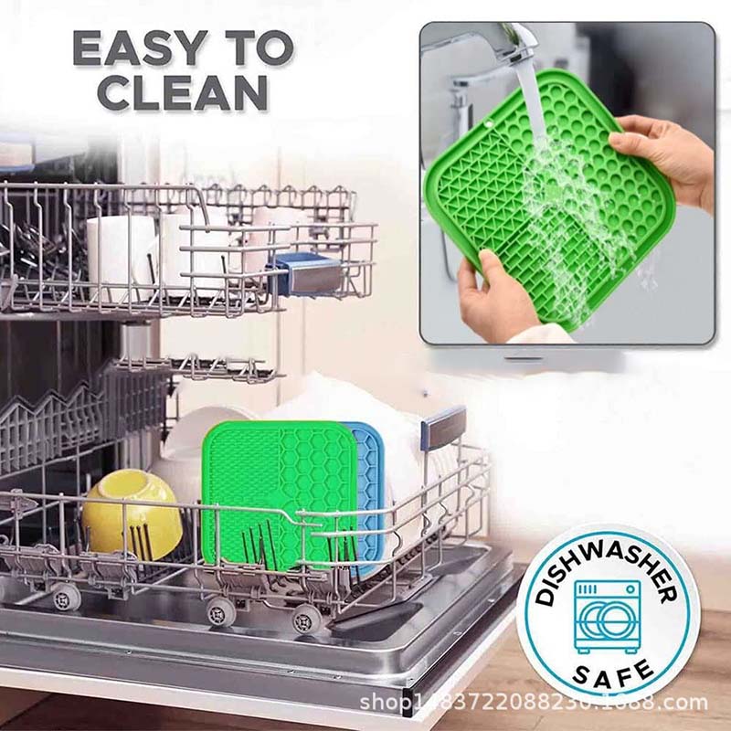 Silicone Dog Lick Pad Pet Dogs Cats Slow Food Bowls with Suction Cup Feeding Food Bowl Dog Slow Feeders Treat Dispensing