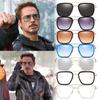 Uv400 Protection Tony Stark Sunglasses Men Square Metal Frame For Eye Safety