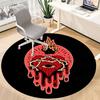 1pc Heart Flame Office Round Area Rug,  Mat Suitable For Office, Under Office Chairs Bedroom Living Room Home Decor, Room Deco