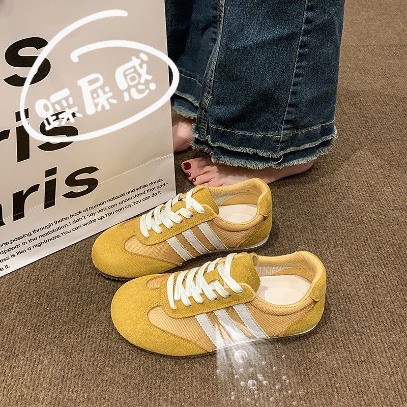 Mesh German training shoes women's autumn breathable and lightweight soft-soled Forrest Gump shoes retro thin sports board shoes