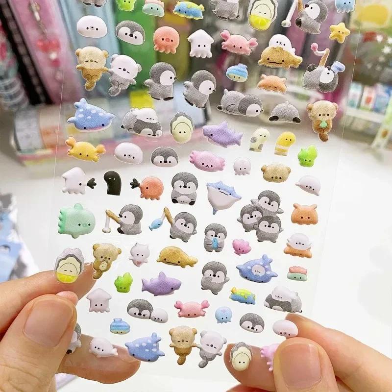 Ute 3D Stereo Student Sticker Kawaii Cartoon Ghost Animal Scrapbook Journal Sticker DIY Decor Camera Phone Stationery Sticker