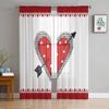 День святого Валентина Красные сердечные стрелы Современные тюлевые шторы для гостиной, спальни, дома, кухни, окна, прозрачные шторы
