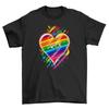 Pride_44 T-shirt - Wear Your Colors with Pride! Rainbow Heart Design, Funny and