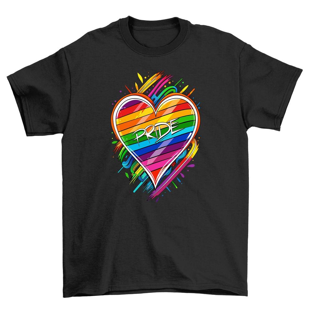 Pride_44 T-shirt - Wear Your Colors with Pride! Rainbow Heart Design, Funny and